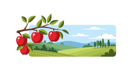 Red apples on a tree branch. © viera