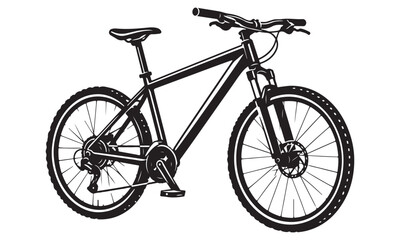 Fototapeta premium Bicycle silhouette, pedal bike vehicle, vector isolated on white
