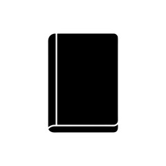 Fototapeta premium Black book icon, simple vector book cover, flat design, closed book