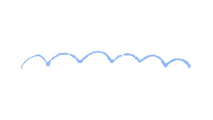 ブルーカラーのクレヨンタッチの山型ラインのイラスト素材 © i m
