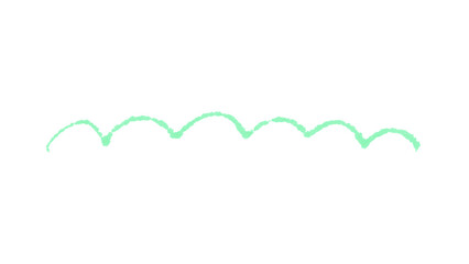 ミントグリーンカラーのクレヨンタッチの山型ラインのイラスト素材 © i m