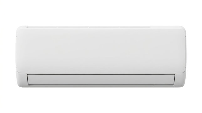 Modern portable air conditioning unit mounted against a neutral background.