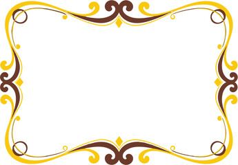 Fototapeta premium Ornate gold and brown scrollwork frame.