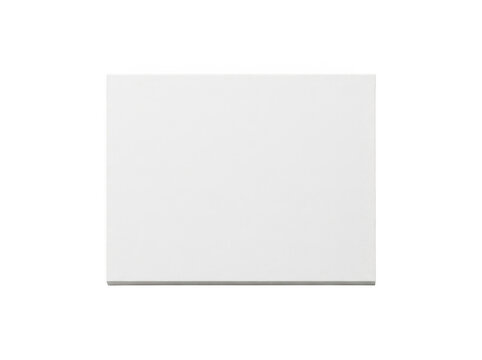 Minimalist white canvas board with clean edges against a neutral backdrop.