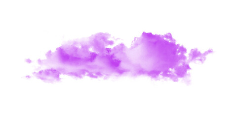 Fototapeta premium Purple Cloud Shape Isolated on White Background, Abstract Watercolor Effect