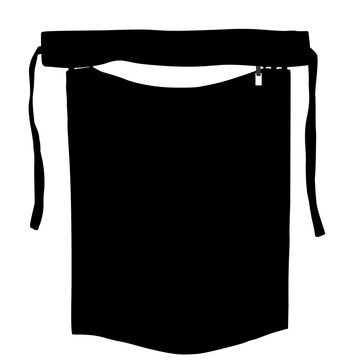 Premium Black Niqab silhouette with white metal brand plate isolated on black background. Muslim woman niqab veil silhouette with premium silver tag detail. 