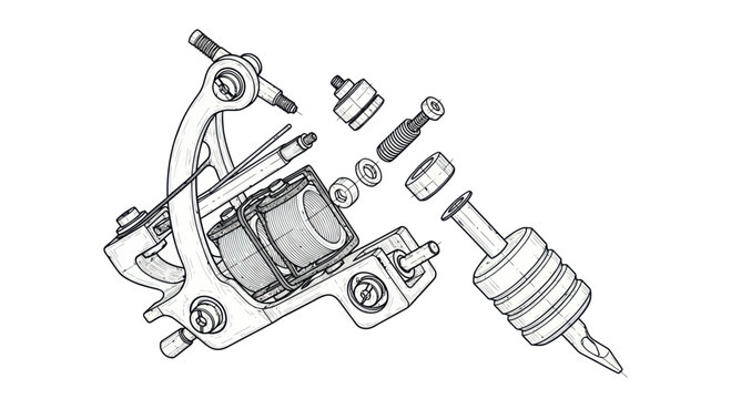 Tattoo machine parts and tools.