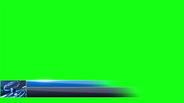Modern Broadcast Lower Third Panel Layout with Green Screen Chroma Key Overlay