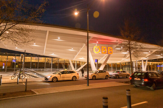 Exterior view from the Central Train Station of Salzburg, Austria