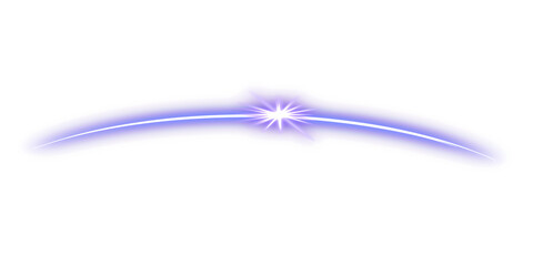 Violet cosmic nebula gamma ray burst curved arc flare overlay graphic transparent PNG background asset. © Samsur