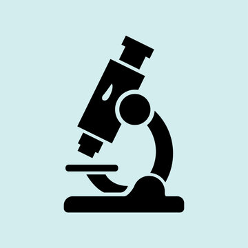 Icon of a laboratory optical microscope used for inspecting viral pathogens.
