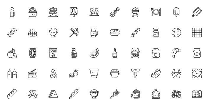 SEO and Web icon set. Web vector icon pack. Minimal line icons. Includes symbols for search, social media, email, coding, design, map, chat, global, mobile, link and more.