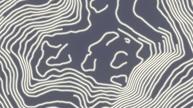Professional 4K CGI render with beige procedural contours on slate gray. Minimalist seamless loop for corporate reports, tech startups, and IT presentations. Authentic non-AI 3D motion graphics