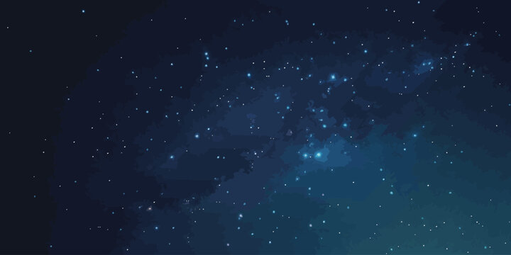 Starry night sky with bright stars and nebula