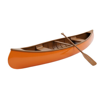 Orange Canoe with Paddle