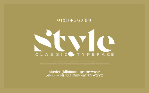 Modern logo beauty font alphabet. Typography elegant beautiful minimal luxury classic letter serif fonts fashion wedding vintage retro logos. vector illustration