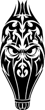 Aggressive Primate Warrior Tribal Mask Design