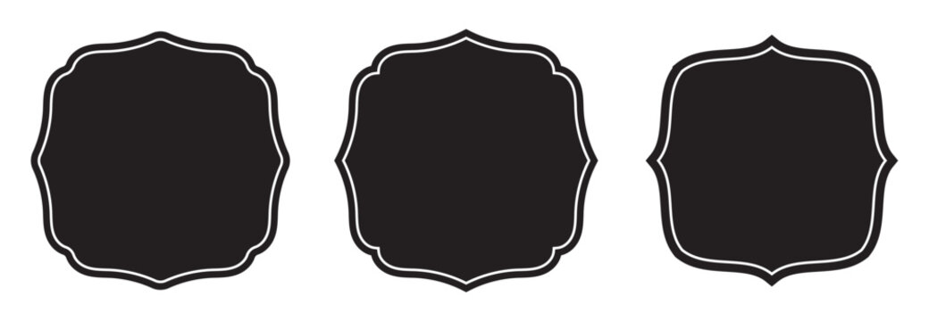 vintage ornamental label badge collection with decorative frame shapes and elegant border templates