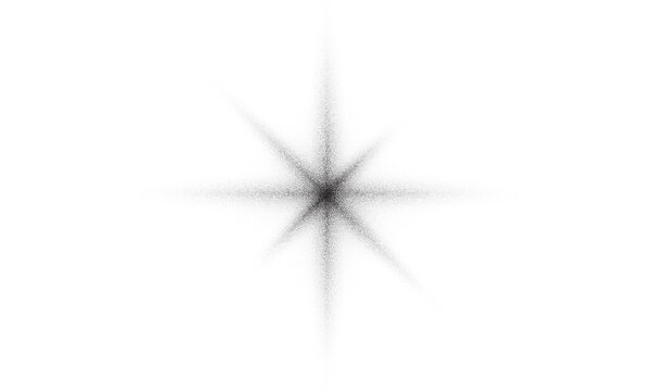 Isolated black star burst and vector grunge sparkle with stipple grainy noise texture. Black dotwork starburst with stipple effect and grainy halftone gradient. Png Grain noise halftone image	
