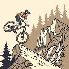 Fototapeta premium mountain bike rider