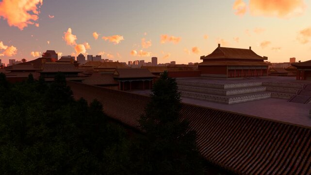 Sunrise delay at the Forbidden City in Beijing, China