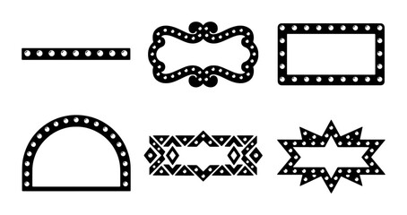 Collection of vintage marquee signs and frames with lights Vector © MSTRANI