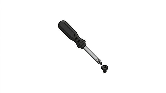 Screwdriver with a detachable tip isolated on white background.