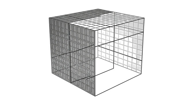 3d cube with binary code pattern illustration