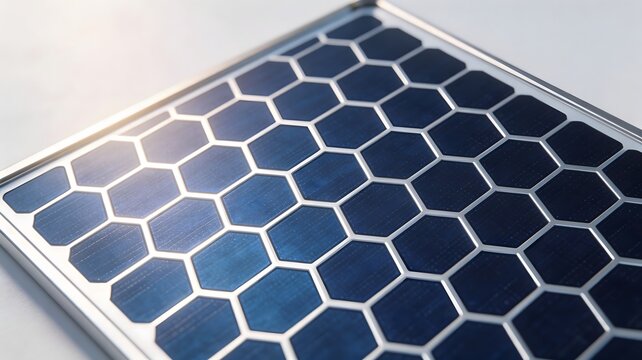 Close up of modern solar panel texture with water droplet