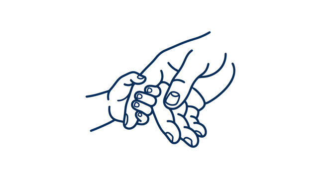 Parent's hand holding a child's tiny hand, symbolic of care and connection