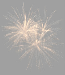 Fototapeta premium gold Golden firework explosion with bright sparks and thin stroke lines on transparent png background. Elegant festive display and overlay design for celebration and party decoration concept. texture