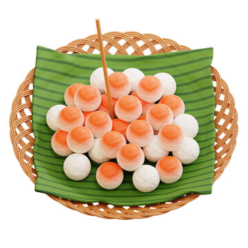 cimol indonesian tapioca balls 3d icon illustration