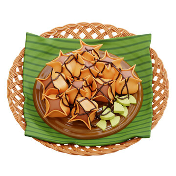 batagor indonesian food 3d icon illustration