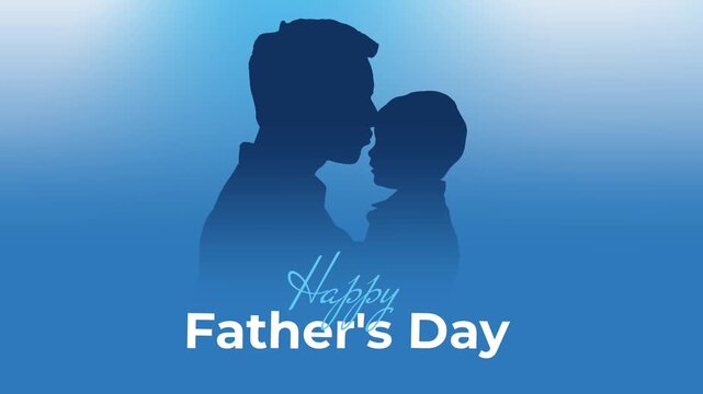 Happy Fathers Day Celebration Loving Dad and Child Silhouette Background.