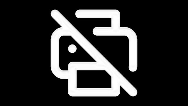No printer icon Animation with Alpha Background 4K