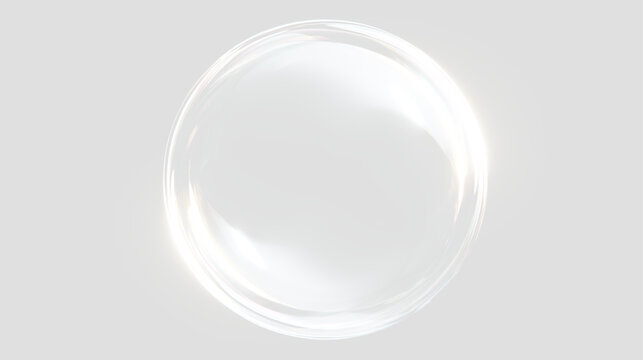 Transparent soap bubble sphere floating abstract background.
