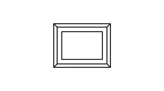 Simple Rectangular Frame Outline Graphic Element.