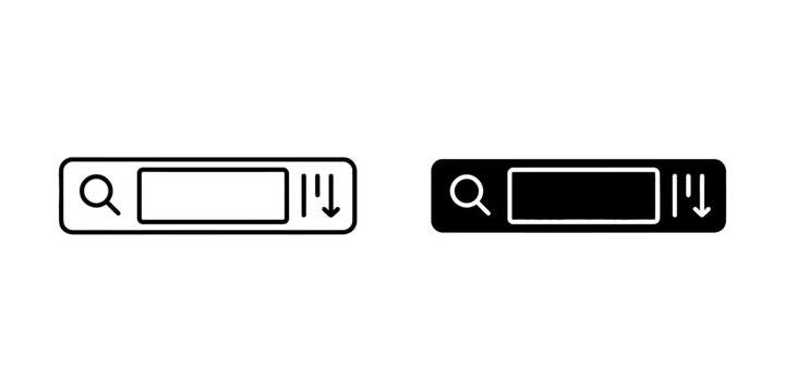Search bar input field icon for web and mobile interface design with magnifying