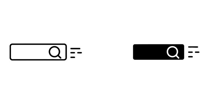 Search bar and input field interface icons with magnifying interface software