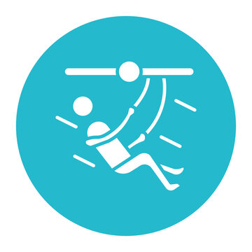 Zip Line Vector Icon