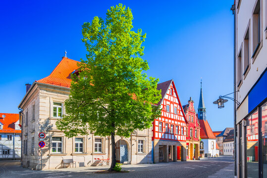 Forchheim, Germany. Middle Franconia half-timbered charming city, Bavaria.