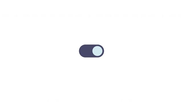 Toggle switch activation flat UI overlay element animation. Option inactive to active state change. Animated user interface component for web and app design. Modern motion graphic on transparent