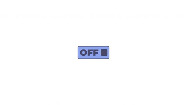 On off toggle switch flat UI overlay element animation. Feature activation. System status changes. Animated user interface component for web and app design. Modern motion graphic on transparent