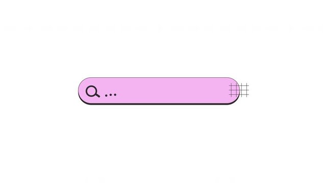 Search bar with loupe and pending dots neubrutalism UI element animation. Website query. Animated flat user interface component for web and app design. Neo memphis motion graphic on transparent