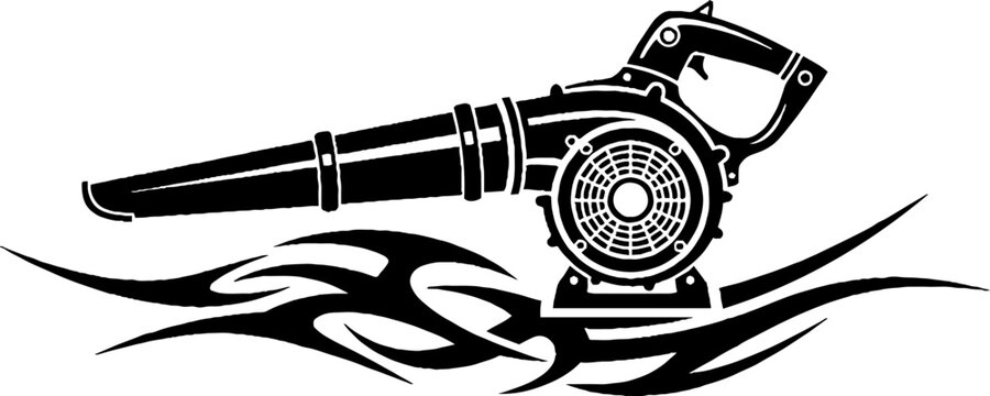 Power Leaf Blower Graphic with Tribal Flame Design