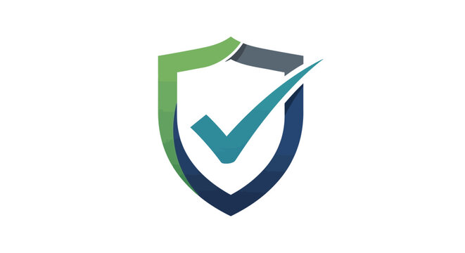 Shield with checkmark logo symbol.
