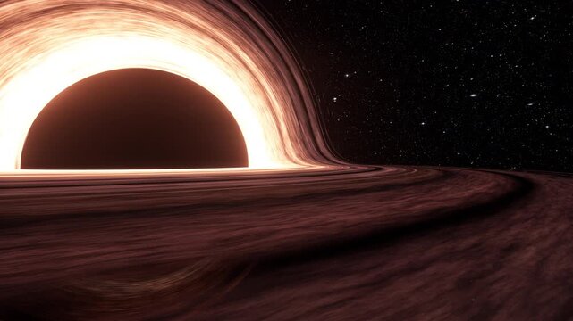Artistic representation of a supermassive black hole. Realistic 3D animation.

