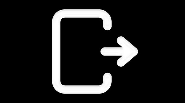 Sign out Icon Animation with Alpha Background 4K
