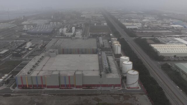 Changhua Taiwan Data Center Aerial Cloudy Coastal Site