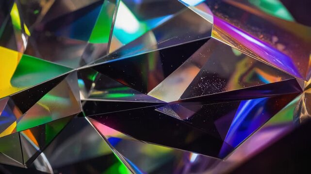虹色の光が反射するクリスタルプリズムの抽象背景テクスチャ